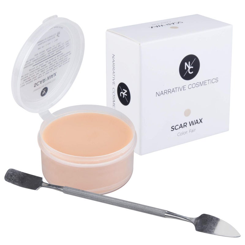Narrative Cosmetics Scar Wax with Double-Ended Spatula, Moldable Wax for Realistic Cuts and Injuries, Professional Makeup for the Stage, Film, Costumes, Cosplay, SFX, Fair Color, 2.5 Oz. - Image 1