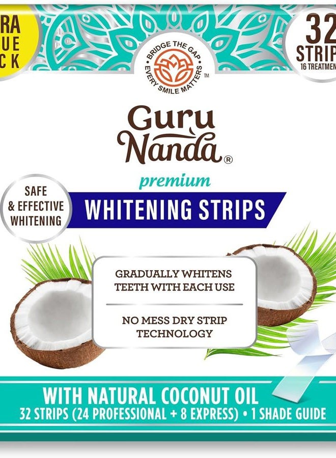 GuruNanda Teeth Whitening Strips - 16-Day Treatment with Non-Slip, Dry Strip Technology - Whitening Designed with Care for a Brighter Smile - Image 1