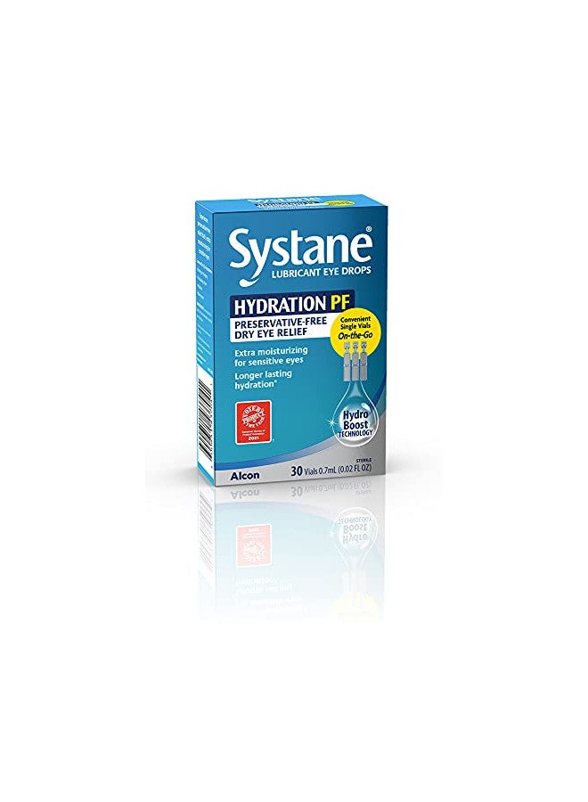Alcon Systane Hydration Preservative-Free Lubricant Eye Drops, Transparent, 0.6 Fl Oz, 30 Count  - Image 1