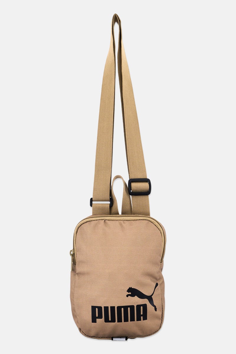 PUMA Men Phase Portable Brand Logo Cross Body Bag, Khaki - Image 1