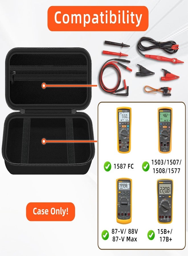 HESPLUS Carrying Case for Fluke1587 FC/ 87-V/ 87V Max/ 88V/ 15B+/ 17B+/ 1503/1507/1508/1577/3000 FC Multimeter Testers and Accessories, Multimeter Storage Bag Organizer Box (Case Only) - Image 2