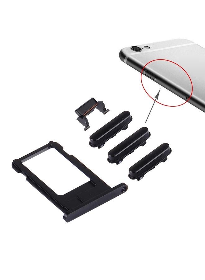 erorex 4 in 1 for iPhone 6s (Card Tray + Volume Control Key + Power Button + Mute Switch Vibrator Key)(Black) - Image 1