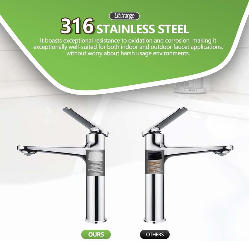 LitOrange 30Pcs RP4993 Faucet Repair Kit, RP4993 Silicone Replacement Seats and 316 Stainless Steel Springs, Faucet Parts - Image 4