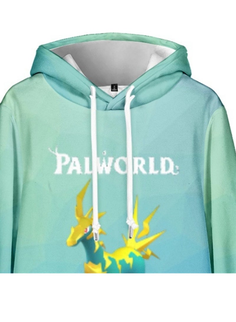 Palworld Phantom Beast Palu Animation Printed Hooded Sweatshirt for Adults and Children - Image 2