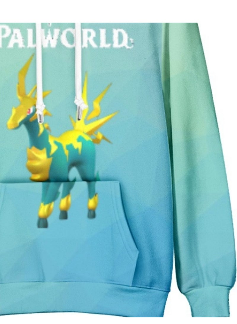 Palworld Phantom Beast Palu Animation Printed Hooded Sweatshirt for Adults and Children - Image 4