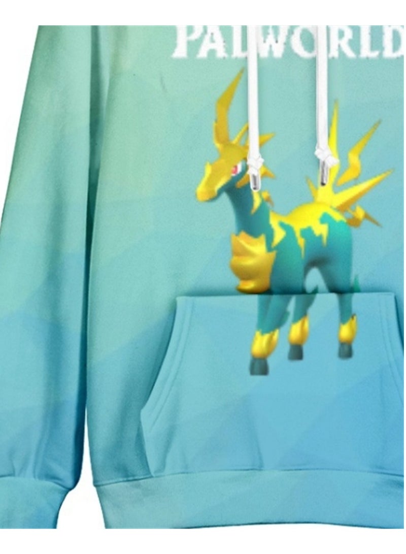 Palworld Phantom Beast Palu Animation Printed Hooded Sweatshirt for Adults and Children - Image 3