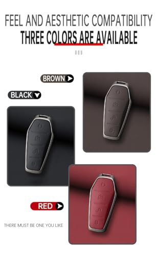 Ysbxitu 4 Buttons Smart Key Fob Cover with Keychain Fit for BYD Remote Key Shell Case Compatible with BYD Han Ev Tang Dm Qin Plus Song Pro/MAX Yuan ATTO 3 Dolphin Key Sleeve Key Holder-B Red - Image 4