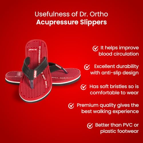 Dr. Ortho Dr.Ortho Ladies Acupressure Slippers | Flip-Flops For Girl's Slippers | Comfortable & Lightweight | Soft Foot Massager | All Day Wear Slipper For Women | Size UK-05 - Image 4