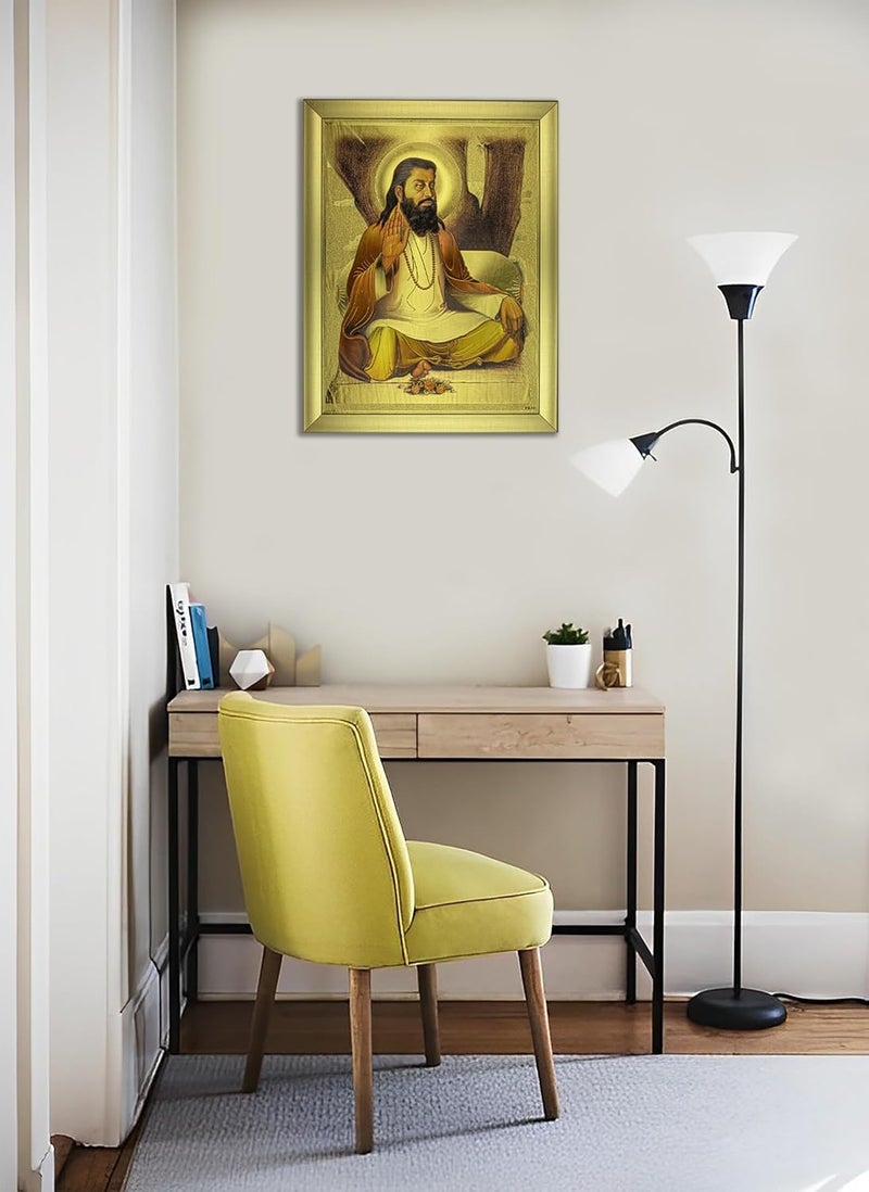 Anaadi Sant Ravidas Ji Big Size Thick Paper Golden Glitter Print Wall Decor Painting for Home Drawing Room Temple and Office Room Decoration Paper Print 12 inch X 18 inch GLD0010 - Image 3
