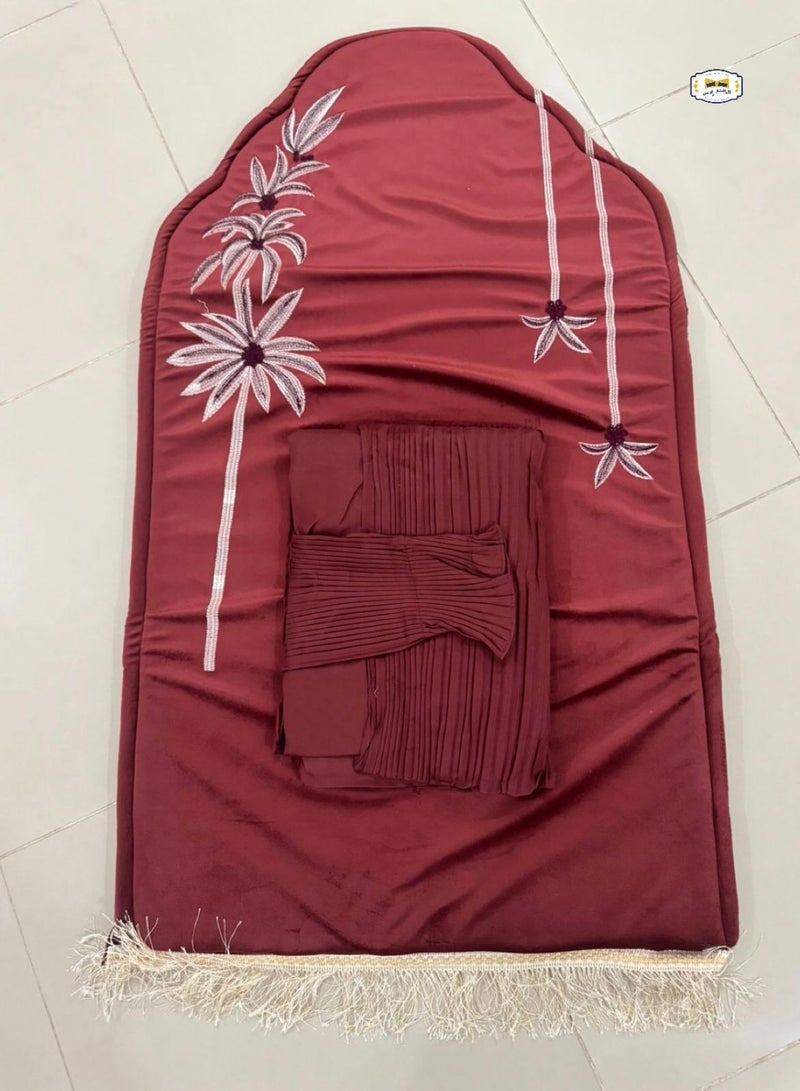 Embroidered padded sponge prayer rug with a crushed rug, excellent cool material - Image 1