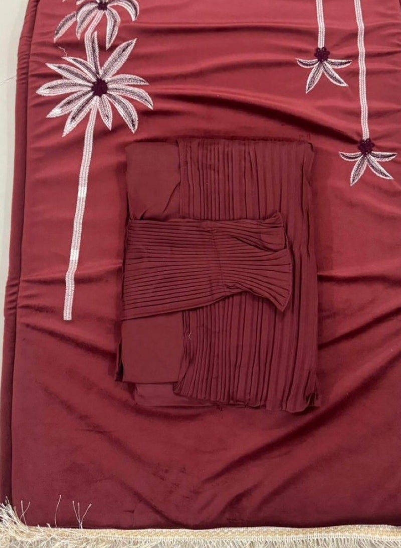 Embroidered padded sponge prayer rug with a crushed rug, excellent cool material - Image 2