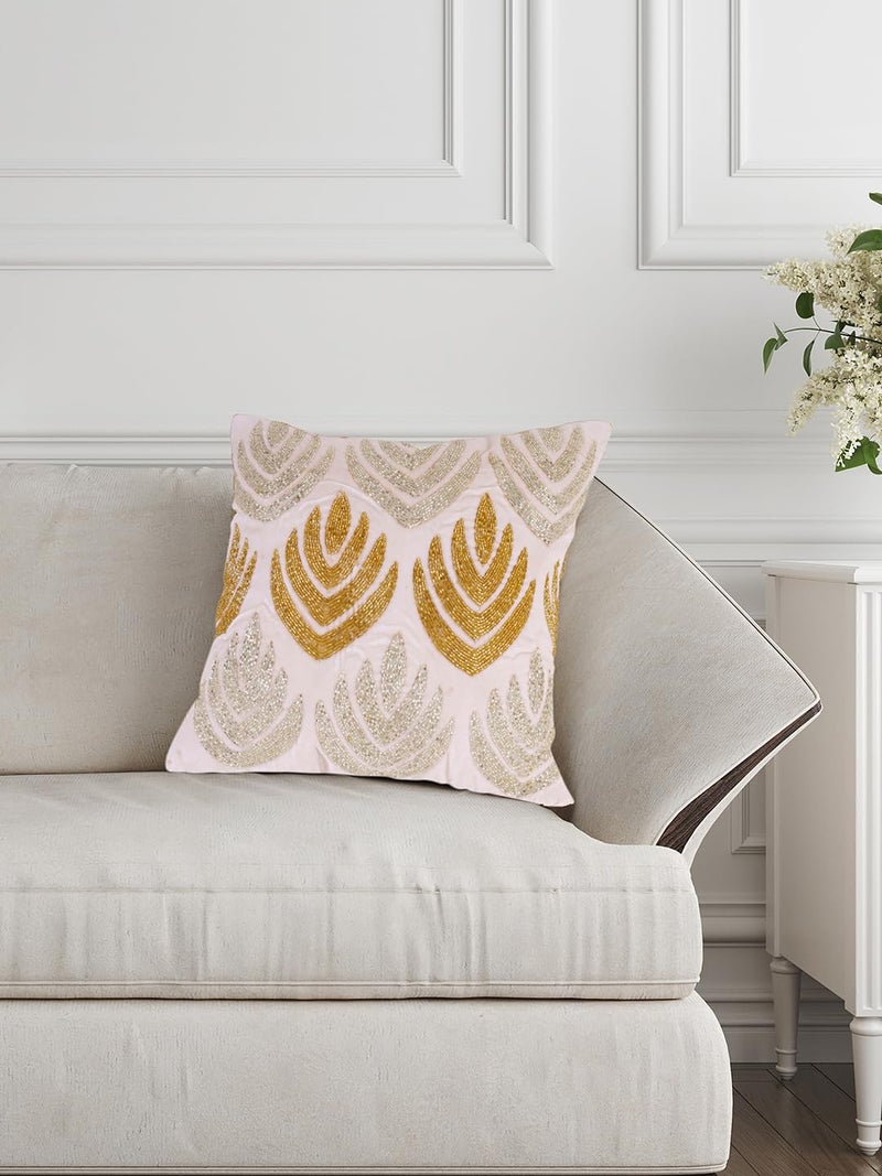 Awesome Decorative Breaded Floral Cushions Cover��(16" X 16" Inches or 40.64 X 40.64 cm, Multicolor)-CC079 - Image 2
