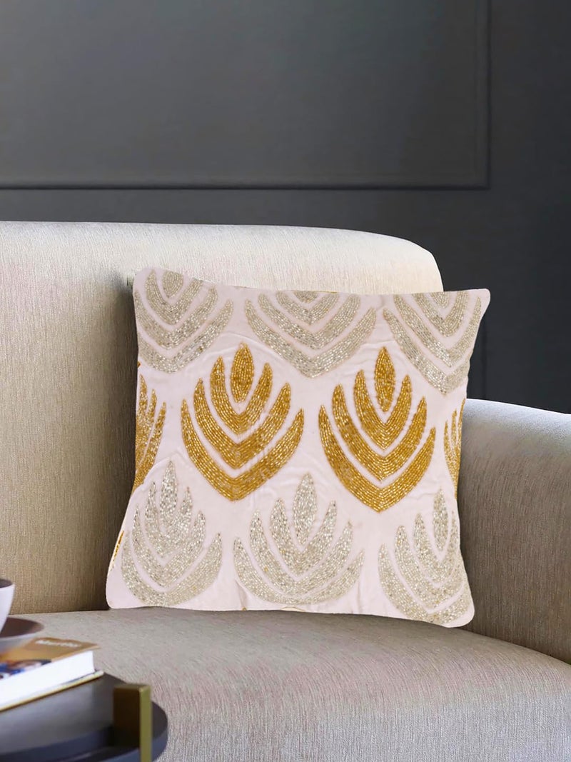 Awesome Decorative Breaded Floral Cushions Cover��(16" X 16" Inches or 40.64 X 40.64 cm, Multicolor)-CC079 - Image 4