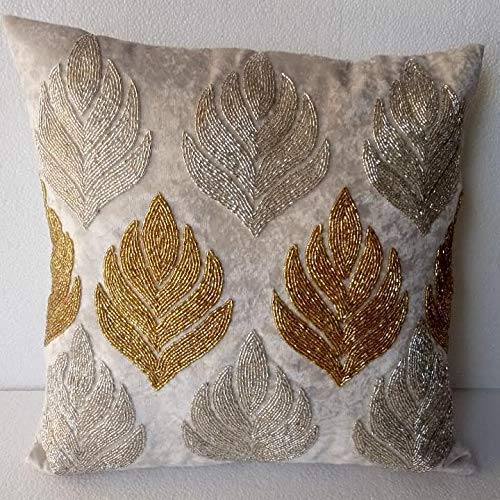Awesome Decorative Breaded Floral Cushions Cover��(16" X 16" Inches or 40.64 X 40.64 cm, Multicolor)-CC079 - Image 5