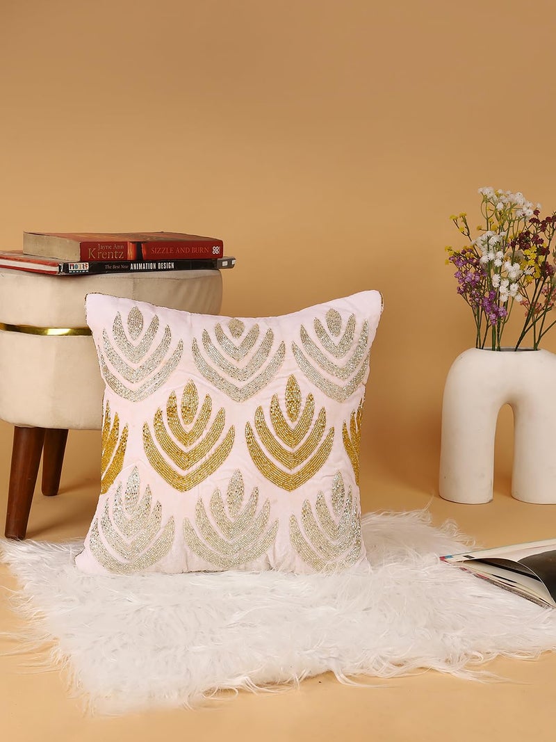 Awesome Decorative Breaded Floral Cushions Cover��(16" X 16" Inches or 40.64 X 40.64 cm, Multicolor)-CC079 - Image 3