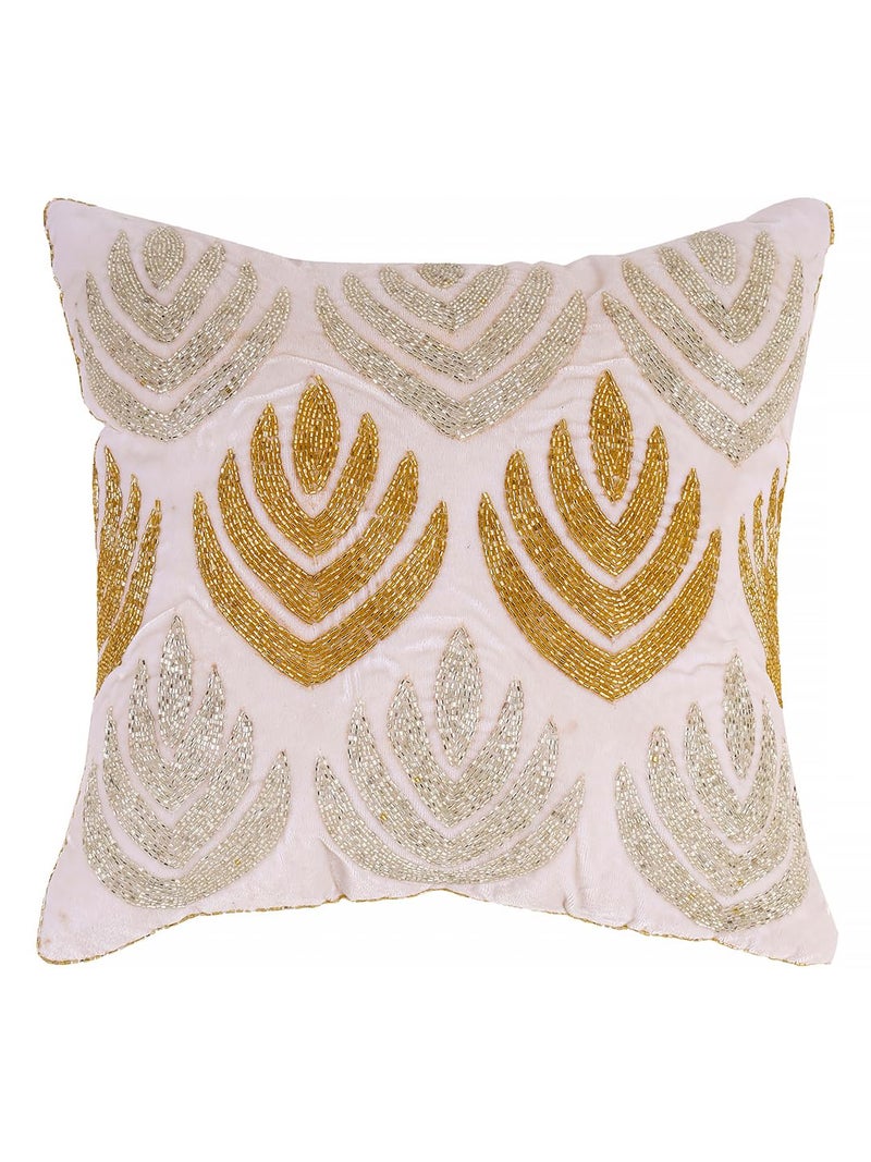 Awesome Decorative Breaded Floral Cushions Cover��(16" X 16" Inches or 40.64 X 40.64 cm, Multicolor)-CC079 - Image 1