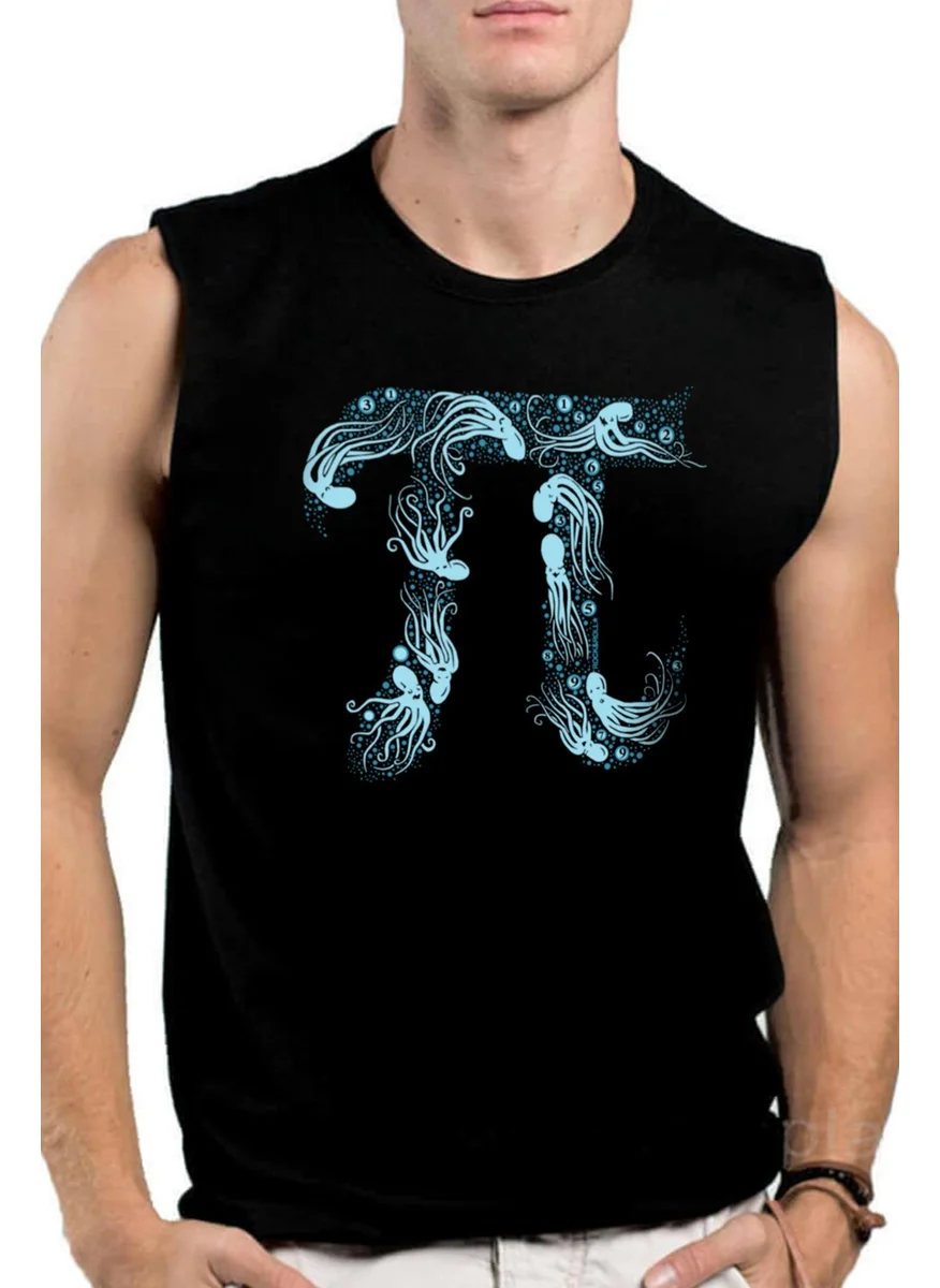 روك اند رول Deep Pi Black Cut Sleeve / Sleeveless Men's T-Shirt