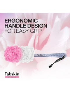 Fabskin Fabskin Bath Body Brush Loofah For Men & Women With Long Handle | Body Bath Brush | Back Scrubber For Bathing | Made In India (Pink)  - Image 3