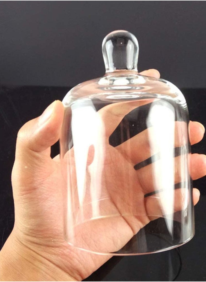 Generic - Set of 2 Mini Glass Dome Cake Stands Clear Bell Jar Covers Suitable for Desserts Candles Cheese and Plant Display - Image 1