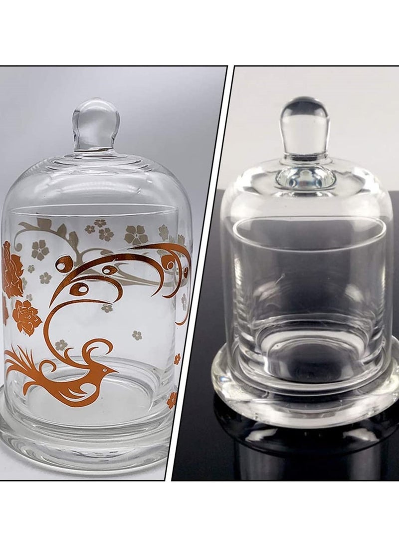 Generic - Set of 2 Mini Glass Dome Cake Stands Clear Bell Jar Covers Suitable for Desserts Candles Cheese and Plant Display - Image 1