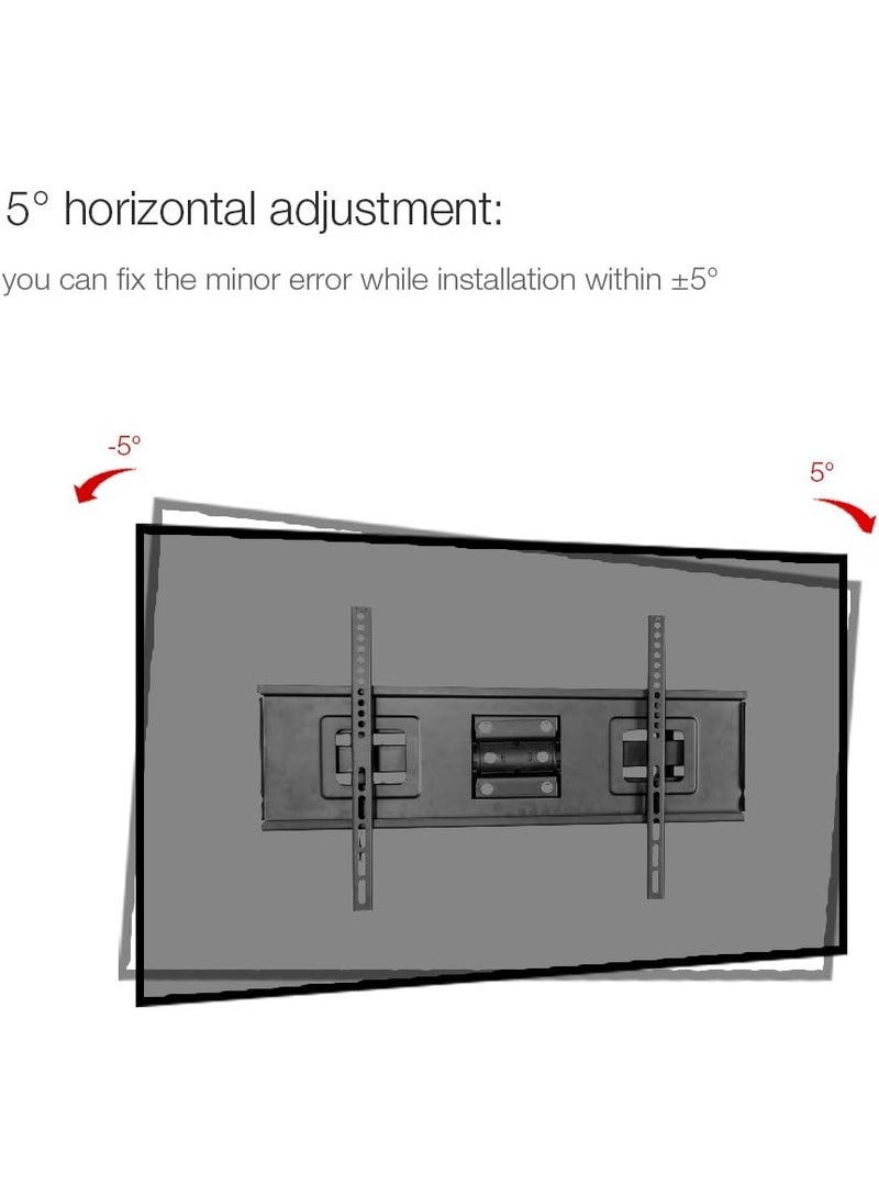 ZEESQUARE Full Motion TV Wall Mount Bracket for 32–70 Inch TVs | Heavy Duty Swivel Tilt Extendable TV Stand | Universal Adjustable Wall Mount Holder for LED LCD OLED 4K Smart TVs | Space Saving Black TV Bracket - Image 3