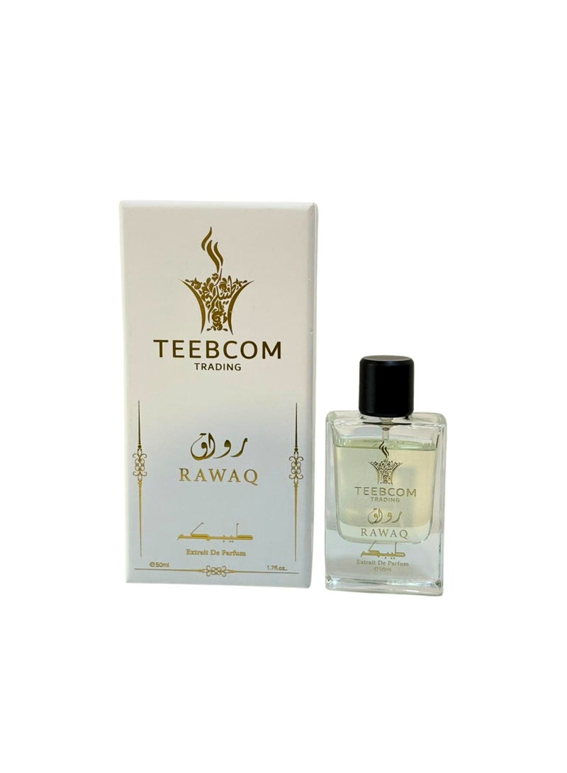 Rawaq Perfume | Long Lasting Arabic Fragrance - Mixture of Fruit, Vanilla & Flowers scent Perfume-50ml