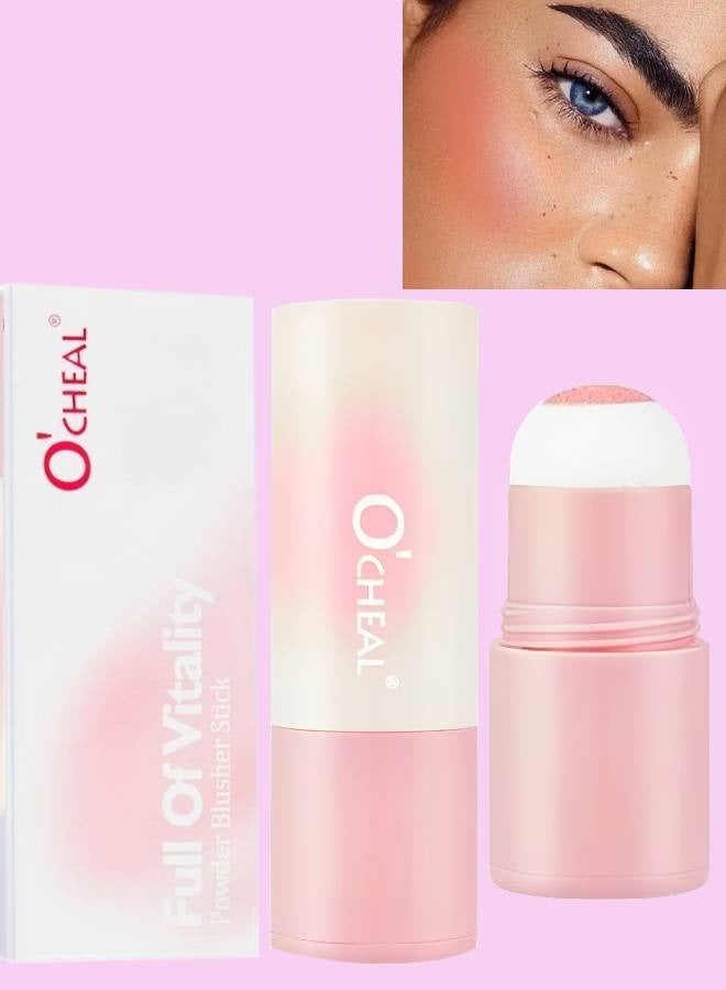 OCHEAL Vitality Air Cushion Blush Stick Sponge Head Face Rouge Contouring Pen Waterproof Natural Look Blush Stick Waterproof Natural Look Blush Stick Soft Face Brightening Contour Shadow Blush Powder 04 - Image 1