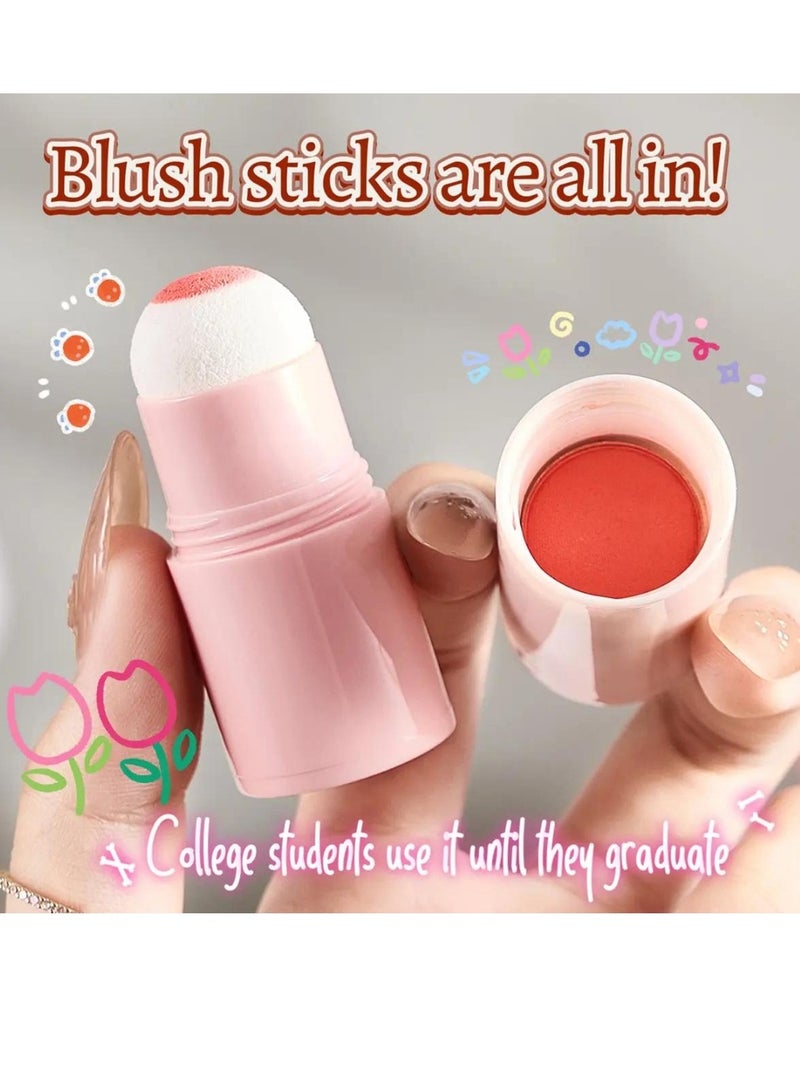 OCHEAL Vitality Air Cushion Blush Stick Sponge Head Face Rouge Contouring Pen Waterproof Natural Look Blush Stick Waterproof Natural Look Blush Stick Soft Face Brightening Contour Shadow Blush Powder 04 - Image 3