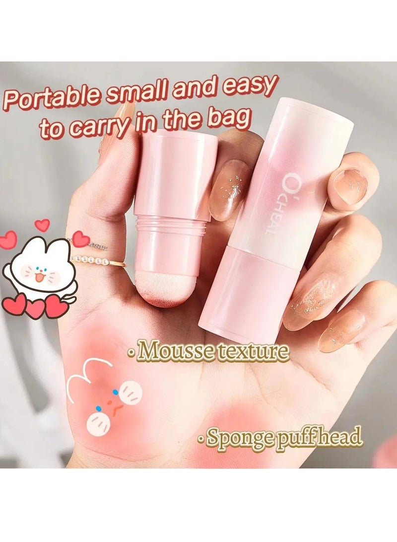 OCHEAL Vitality Air Cushion Blush Stick Sponge Head Face Rouge Contouring Pen Waterproof Natural Look Blush Stick Waterproof Natural Look Blush Stick Soft Face Brightening Contour Shadow Blush Powder 04 - Image 4