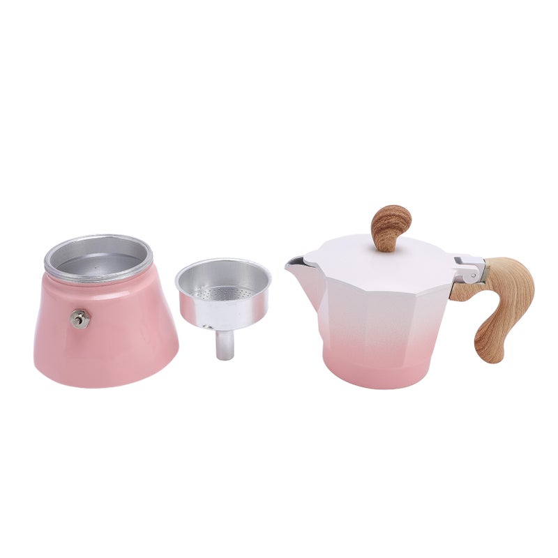 150ml Stovetop Coffee Maker Single Valve Aluminum Coffee Machine for Lovers Beginners Gradient Rosy - Image 2