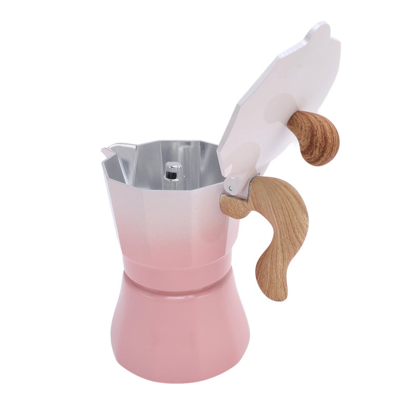 150ml Stovetop Coffee Maker Single Valve Aluminum Coffee Machine for Lovers Beginners Gradient Rosy - Image 3