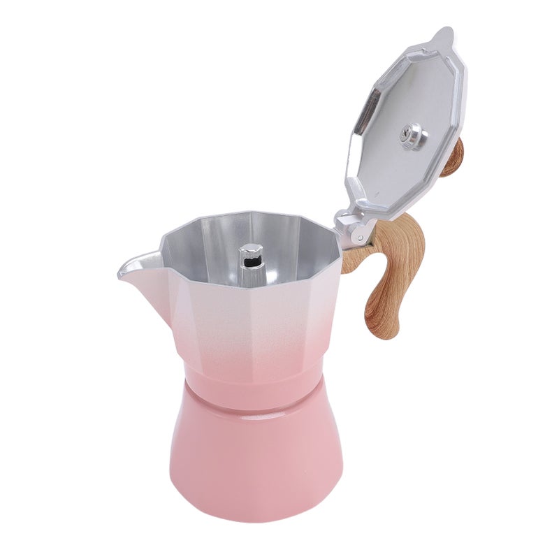 150ml Stovetop Coffee Maker Single Valve Aluminum Coffee Machine for Lovers Beginners Gradient Rosy - Image 4