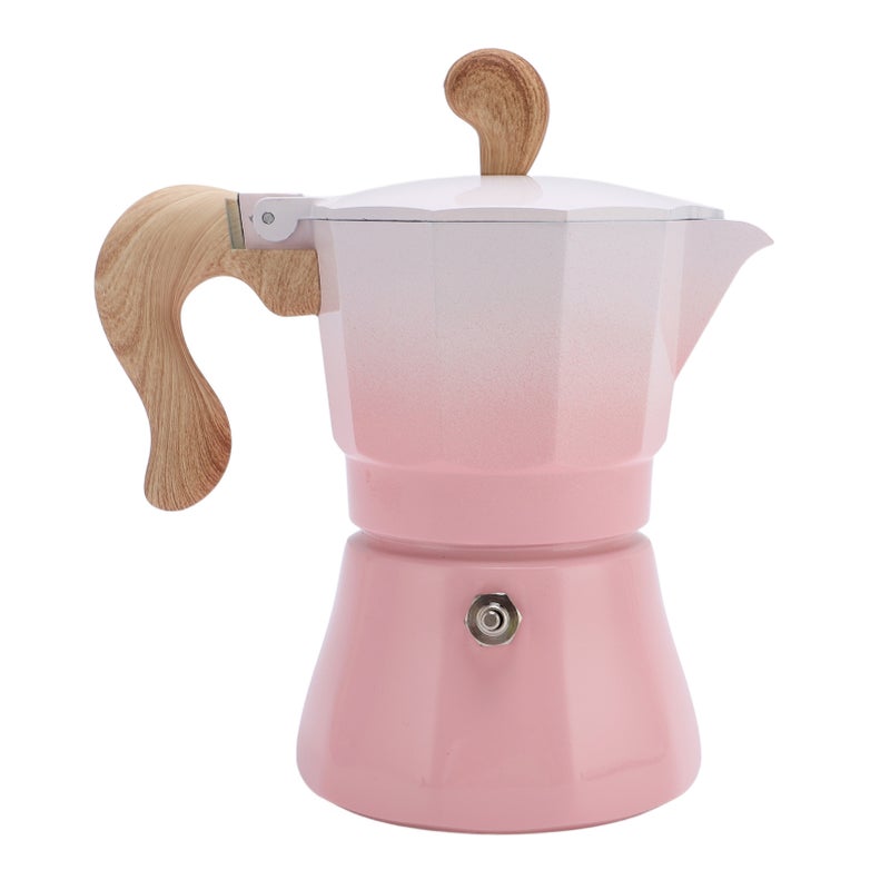 150ml Stovetop Coffee Maker Single Valve Aluminum Coffee Machine for Lovers Beginners Gradient Rosy - Image 1