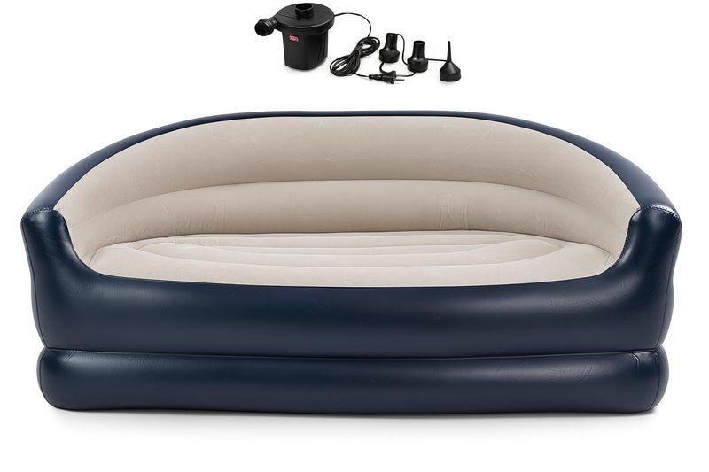 Yosogo Folding Portable Inflatable Double Sofa Lazy Flocking TwoSeater Lounge Chair with Electric Air Pump Great for Pop Up Indoor Living Room and Outdoor