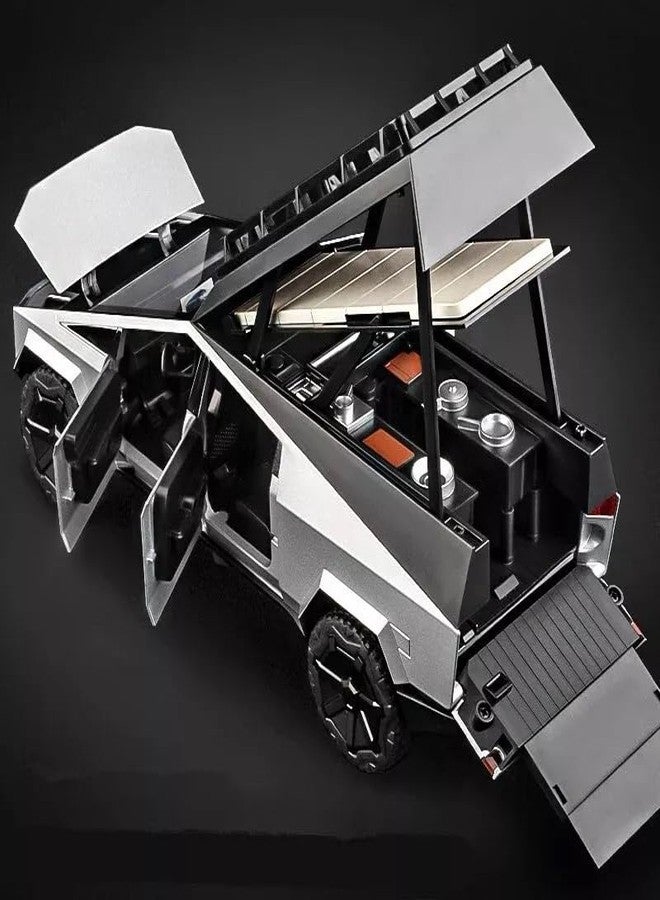 Toyshine 1:24 Scale Die Cast Cybartruck Camping RV Car with Music and Lights Along with Pull Back Function, Opening Doors and Back Feature for Kids Boy Girl 3+ (Black) - Image 3