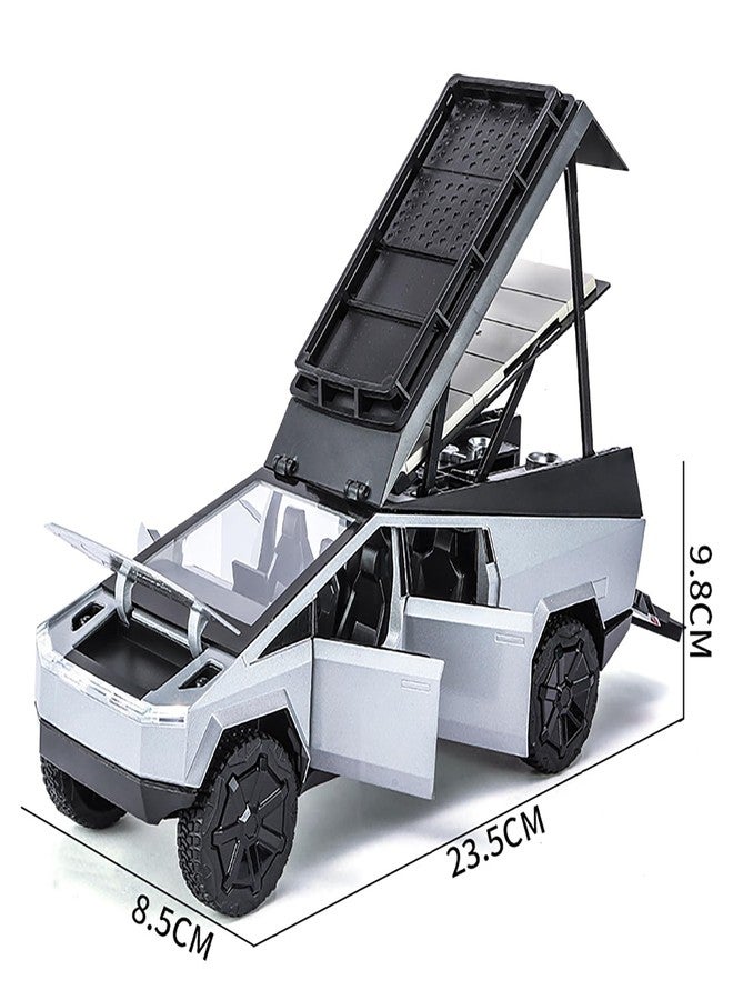 Toyshine 1:24 Scale Die Cast Cybartruck Camping RV Car with Music and Lights Along with Pull Back Function, Opening Doors and Back Feature for Kids Boy Girl 3+ (Black) - Image 2