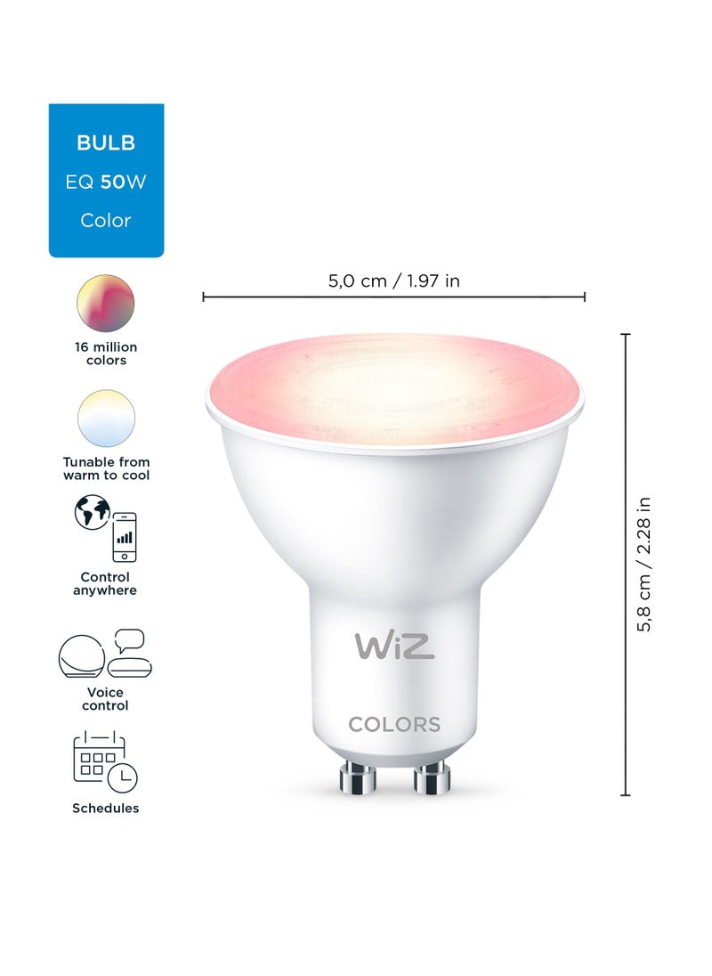 مصباح ذكي بتقنية Wi-Fi من WIZ GU10 - RGB