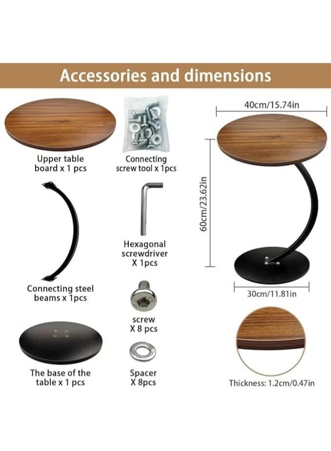 Small round side table for living room, bedroom, office, balcony, waterproof and rust-resistant side table - Image 5