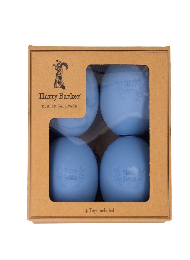 Harry Barker كرات هاري باركر المطاطية الطبيعية للكلاب، لعبة تفاعلية متينة عالية الارتداد مع فتحة تهوية آمنة، كرات مطاطية قابلة للحشو بالكلاب، 3 بوصات، عبوة من 4 كرات - Image 1