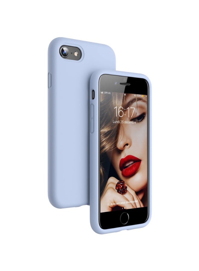 Compatible with iPhone 7/8/Se 2020/2022 Case 4.7 Inch Slim Liquid Silicone 4 Layers Soft Gel Rubber Shockproof Protective Phone Case with Anti Scratch Microfiber Lining (Baby Blue) - Image 1