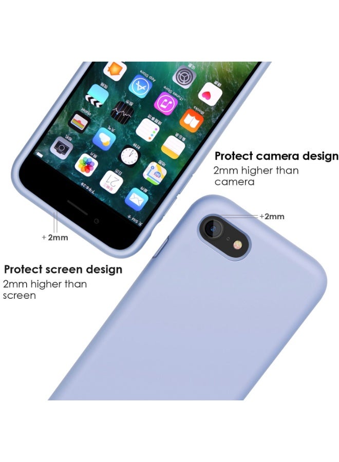 Compatible with iPhone 7/8/Se 2020/2022 Case 4.7 Inch Slim Liquid Silicone 4 Layers Soft Gel Rubber Shockproof Protective Phone Case with Anti Scratch Microfiber Lining (Baby Blue) - Image 5