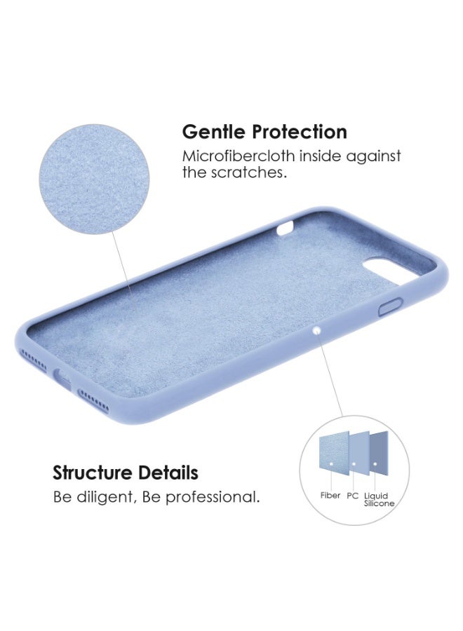 Compatible with iPhone 7/8/Se 2020/2022 Case 4.7 Inch Slim Liquid Silicone 4 Layers Soft Gel Rubber Shockproof Protective Phone Case with Anti Scratch Microfiber Lining (Baby Blue) - Image 2