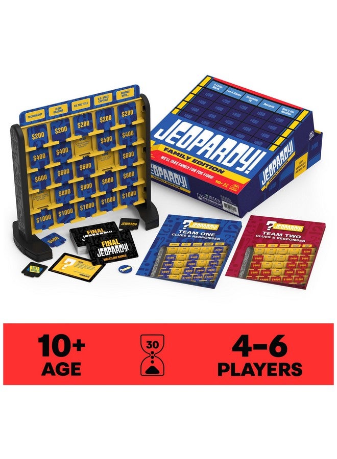 Spin Master Games Jeopardy! Family Edition Board Game Trivia Games Board Games for Family Night Fun Games for Game Night, for Adults and Kids Ages 10 and up - Image 2