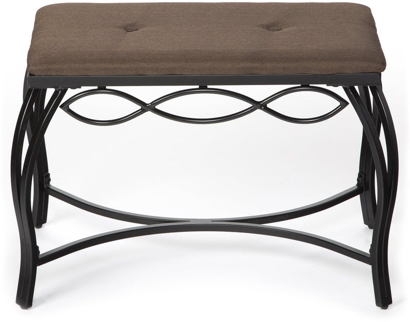 Mango Steam Mocha Brown Shoe Bench - Vanity Seat for Makeup Room, Dressing Stool, Entryway Bench - Powder Coated, Upholstered, Space Saving - Image 1