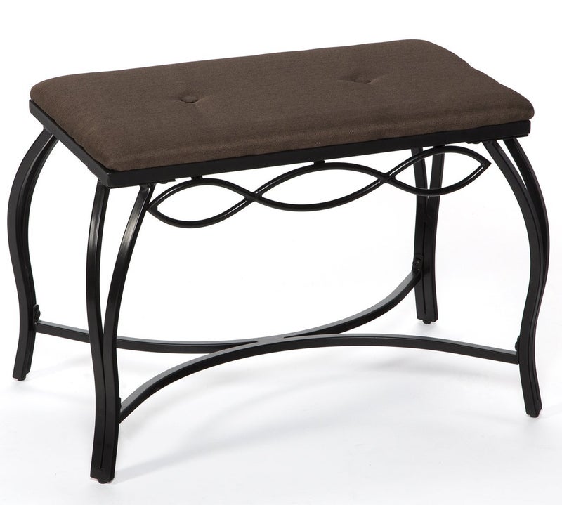 Mango Steam Mocha Brown Shoe Bench - Vanity Seat for Makeup Room, Dressing Stool, Entryway Bench - Powder Coated, Upholstered, Space Saving - Image 2