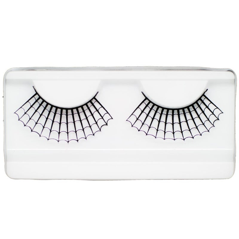 EMILYSTORES Huge Spider Web Lace Black Paper Lashes Costume Halloween Decals Party Fashion Cosplay False Lashes 1 Pairs - Image 1