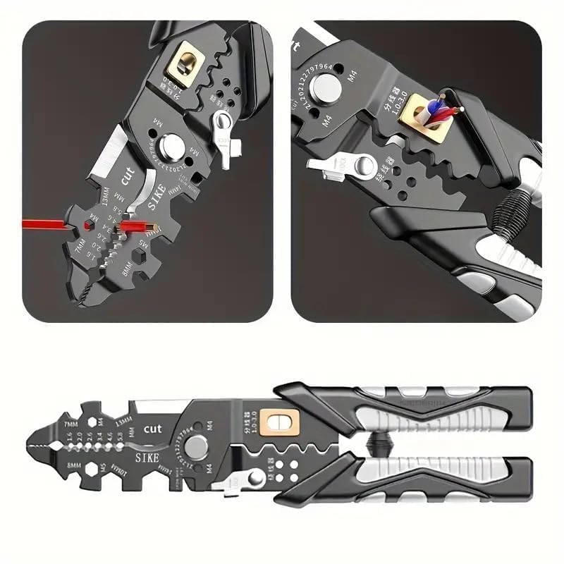 SURKHAMART SURKHAMART Wire Stripper And Crimping Tool for Electrician Multifunction Stainless Steel Wire Puller Plier 6 In 1 Cable Looping Splitting Cutting Pliers Electrical Stripping Tool  - Image 4
