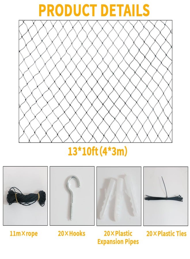 Gainspra 10x13ft Cat Netting Balcony, Steel Wire Reinforced Balcony Screen for Pets - Heavy Duty Cat Balcony Protection Net, Anti-Fall Safety Mesh for Windows, Patio, Stairs & Apartment Balcony - Image 4