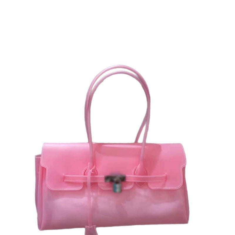 TPU Jelly Shoulder Tote Bag Women 2026 Summer Large Capacity Korean Light Luxury Commuter Bag - Image 5