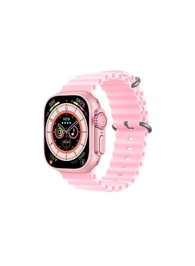 موديو ساعه Modio MC88 بشاشه AMOLED عاليه الدقه , تدعم الاشعارات والتنبيهات الذكيه , بطاريه قويه تصل لاسبوع من الاستخدام , تدعم العديد من الاوضاع الرياضيه ومميزات التتبع الصحي , تصميم انيق وعصري مع حزامين مرفقين للتبديل بينهم , وردي - Image 2